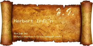 Herbert Irén névjegykártya